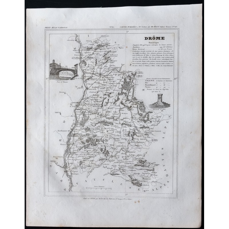 Gravure de 1833 - Département de la Drôme - 1