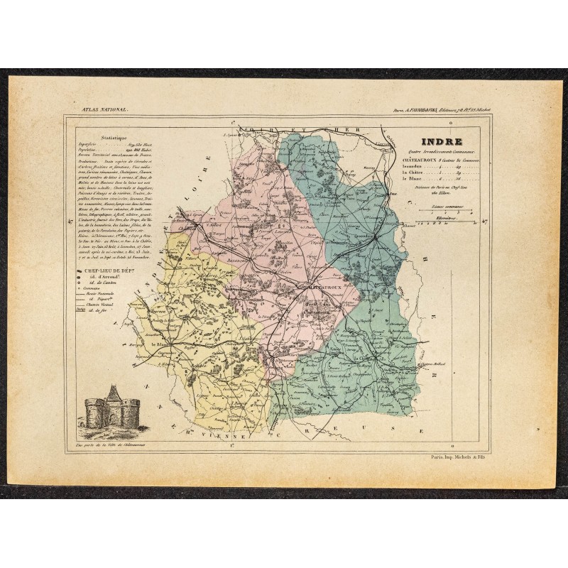 Gravure de 1896 - Département de l'Indre-et-Loire - 1