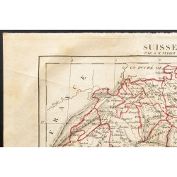 Gravure de 1843 - Carte de la Suisse - 2