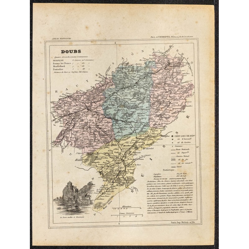 Gravure de 1896 - Département du Doubs - 1