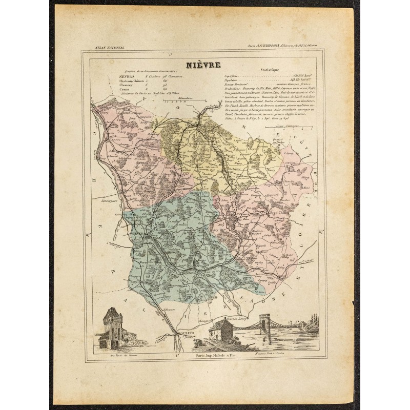 Gravure de 1896 - Département de la Nièvre - 1