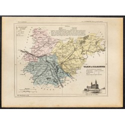 Gravure de 1896 - Département de Tarn-et-Garonne - 1