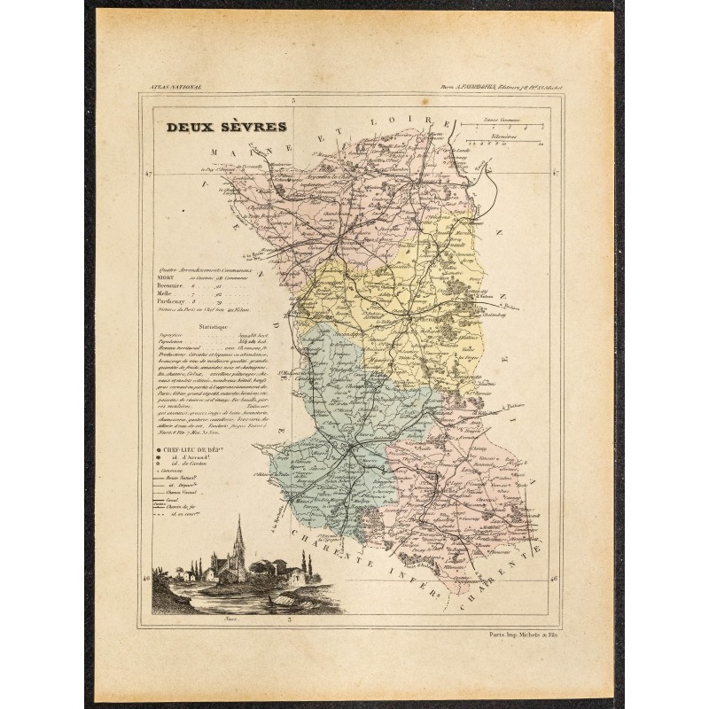 Gravure de 1896 - Département des Deux Sèvres - 1