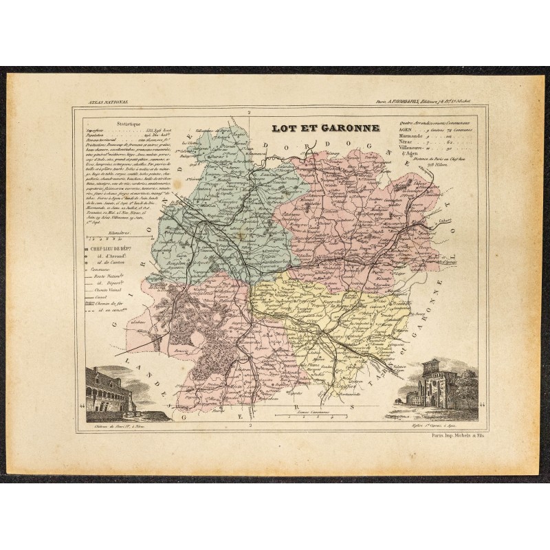 Gravure de 1896 - Département de Lot-et-Garonne - 1