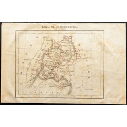 Gravure de 1843 - Carte du Royaume de Wurtemberg - 1