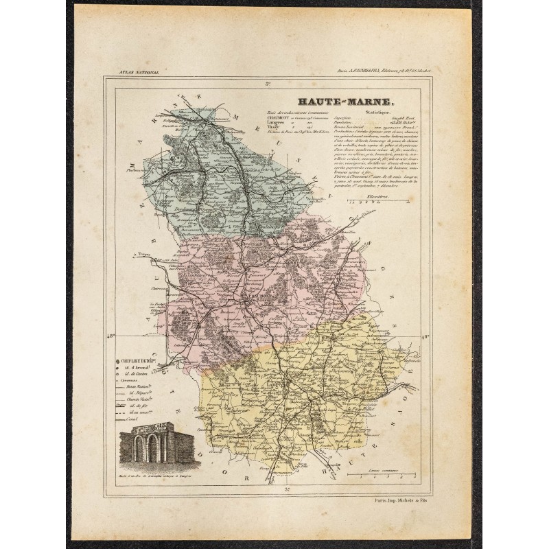 Gravure de 1896 - Département de la Haute-Marne - 1
