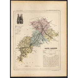 Gravure de 1896 - Département de la Haute-Garonne - 1