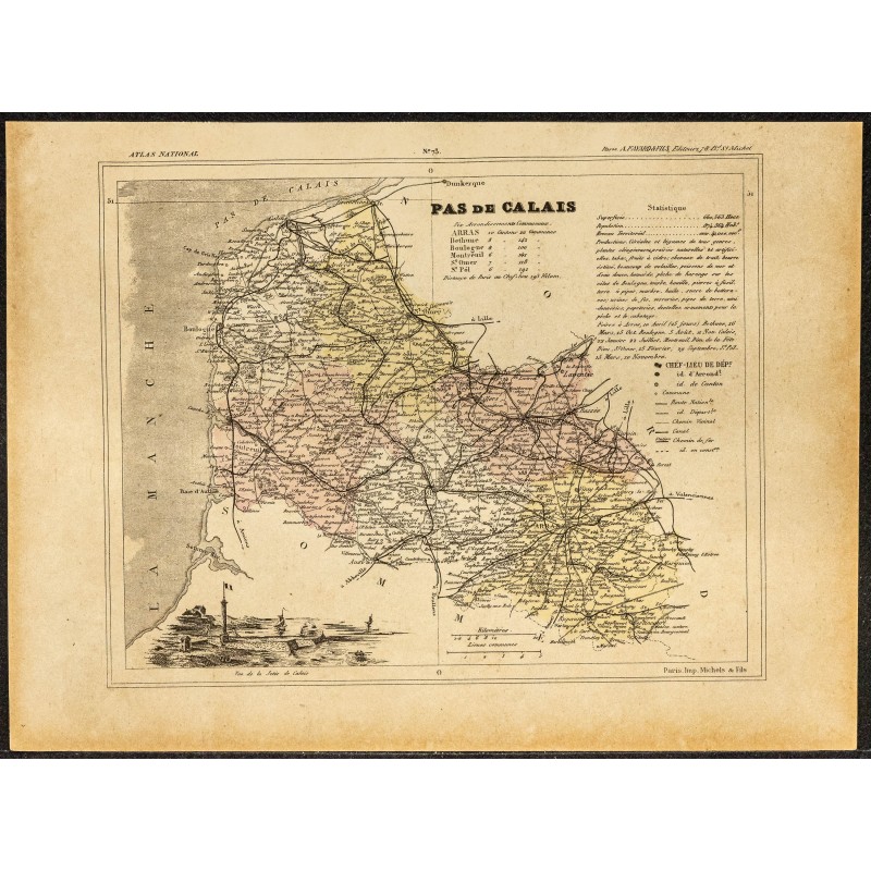 Gravure de 1896 - Département du Pas de Calais - 1