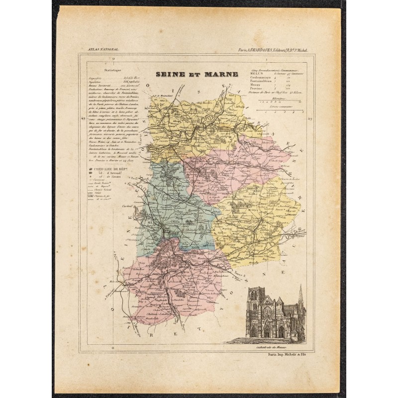 Gravure de 1896 - Département de Seine-et-Marne - 1