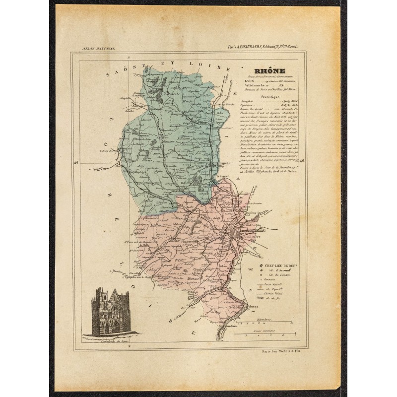 Gravure de 1896 - Département du Rhône - 1