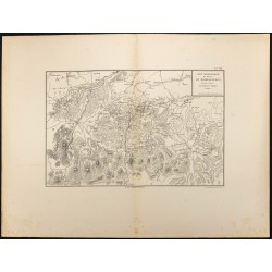 Gravure de 1881 - Carte de la bataille de Hohenlinden - 1