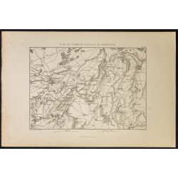 Gravure de 1881 - Bataille de Neerwinden en Belgique - 1