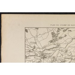 Gravure de 1881 - Bataille de Neerwinden en Belgique - 2