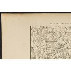 Gravure de 1881 - Bataille de Fleurus en Belgique - 2