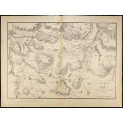 Gravure de 1881 - Carte de la Bataille de Kolin - 1