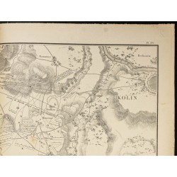 Gravure de 1881 - Carte de la Bataille de Kolin - 3