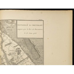 Gravure de 1881 - Carte de la bataille de Krefeld - 3