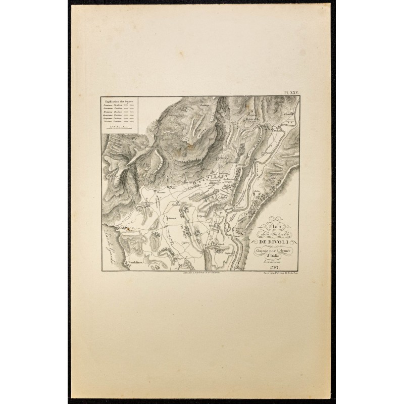 Gravure de 1881 - Bataille de Rivoli (1797) - 1