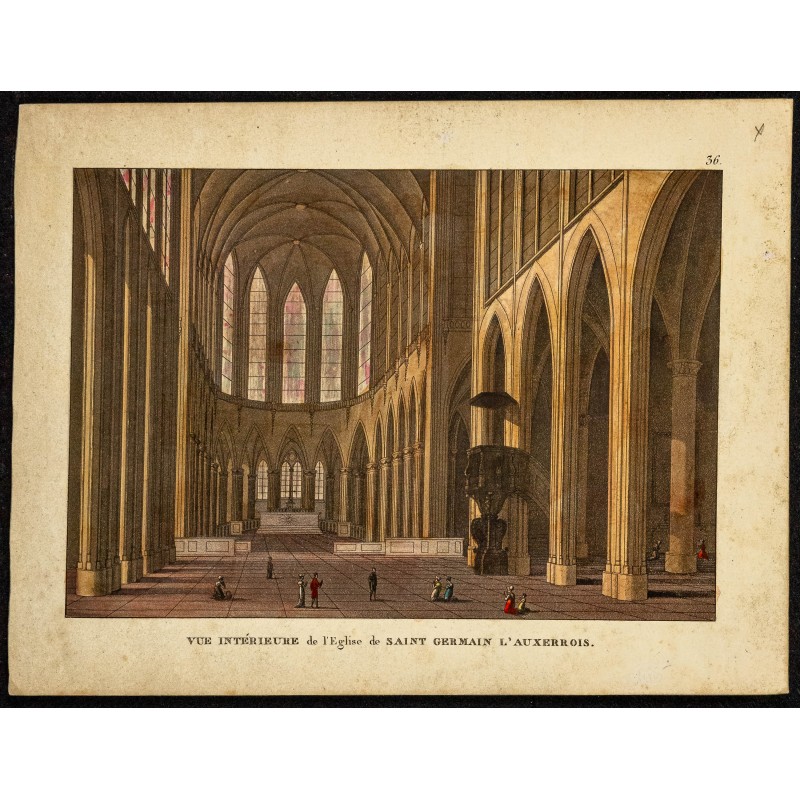 Gravure de 1827 - Eglise Saint-Germain-l'Auxerrois - 1