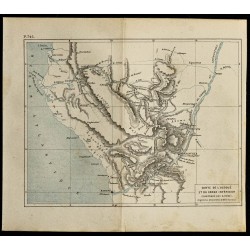 Gravure de 1884 - Carte du Congo inférieur - 1