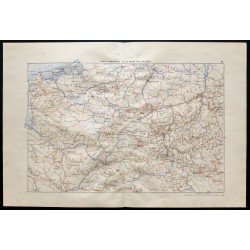 Gravure de 1880 - Carte d'ensemble de la frontière nord - 1
