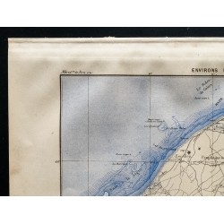 Gravure de 1880 - Carte des environs de Calais - 2