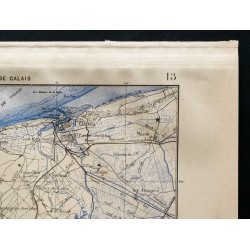Gravure de 1880 - Carte des environs de Calais - 3