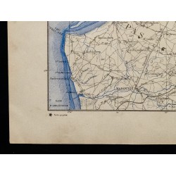 Gravure de 1880 - Carte des environs de Calais - 4