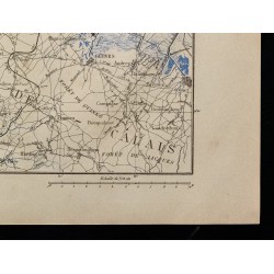 Gravure de 1880 - Carte des environs de Calais - 5