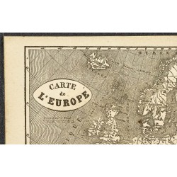 Gravure de 1865 - Carte d'Europe - 2