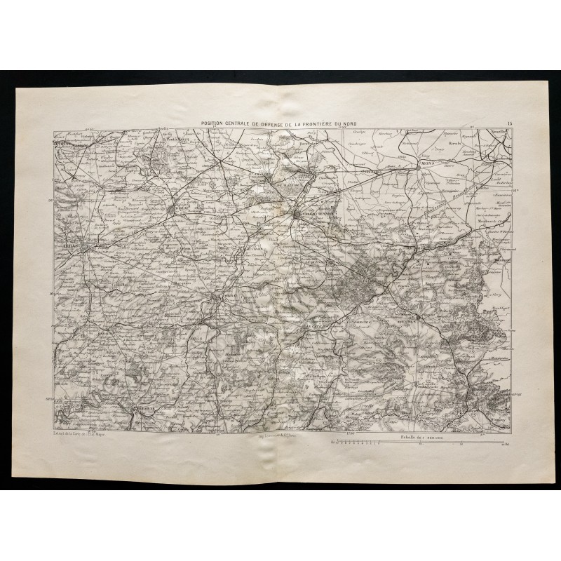 Gravure de 1880 - Carte de la frontière nord - 1