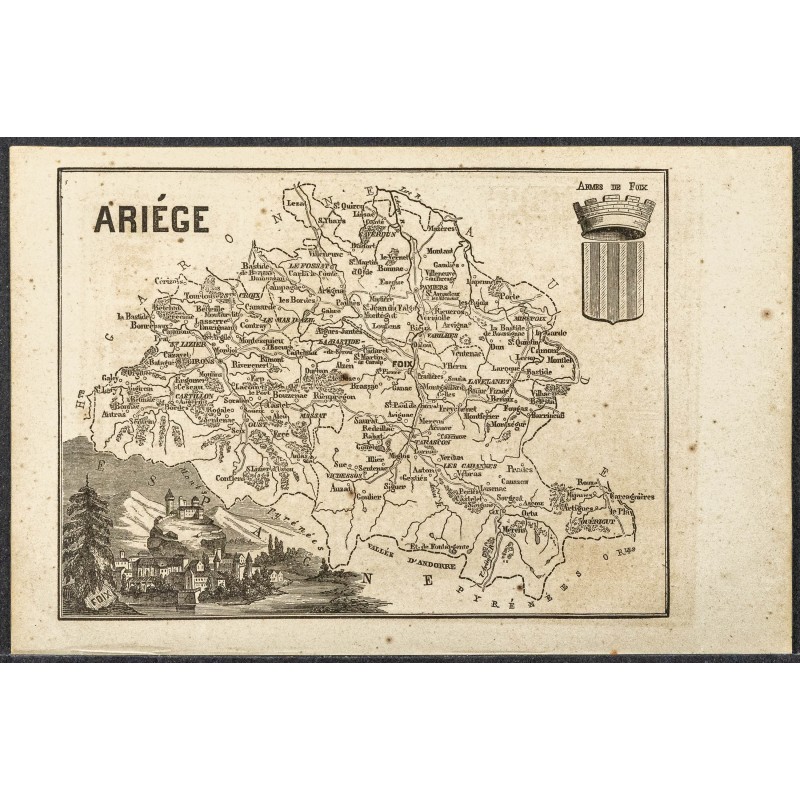 Gravure de 1865 - Ariège et Aube - 1