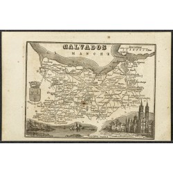 Gravure de 1865 - Calvados et Bouches-du-Rhône - 1