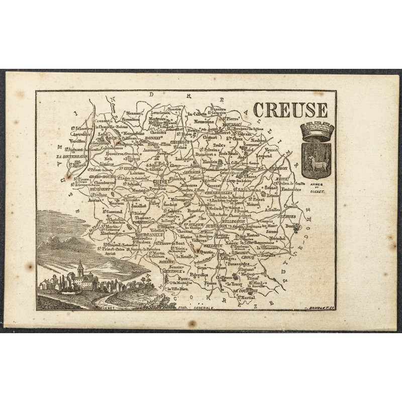 Gravure de 1865 - Creuse et Dordogne - 1
