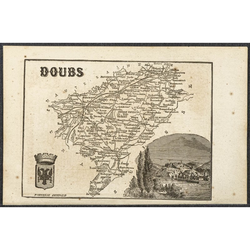 Gravure de 1865 - Doubs et Drôme - 1