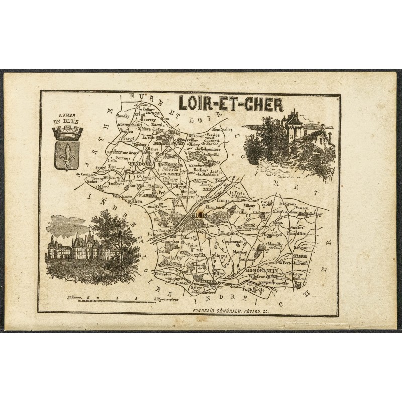 Gravure de 1865 - Loir-et-Cher et Loire - 1