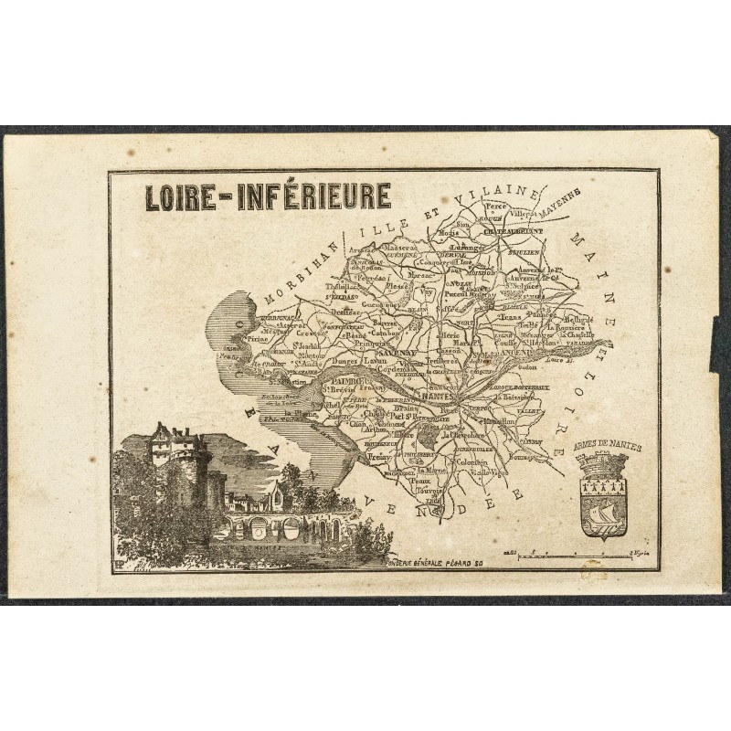 Gravure de 1865 - Loire-Atlantique et Haute-Loire - 1