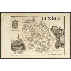 Gravure de 1865 - Lot-et-Garonne et Lozère - 2