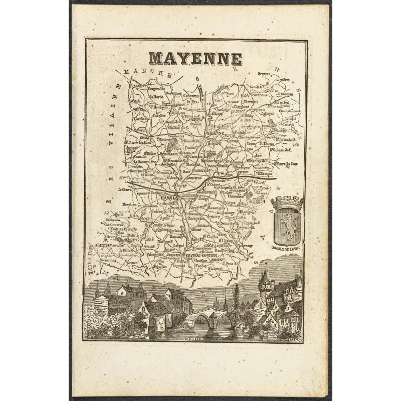 Gravure de 1865 - Mayenne et Meurthe - 1