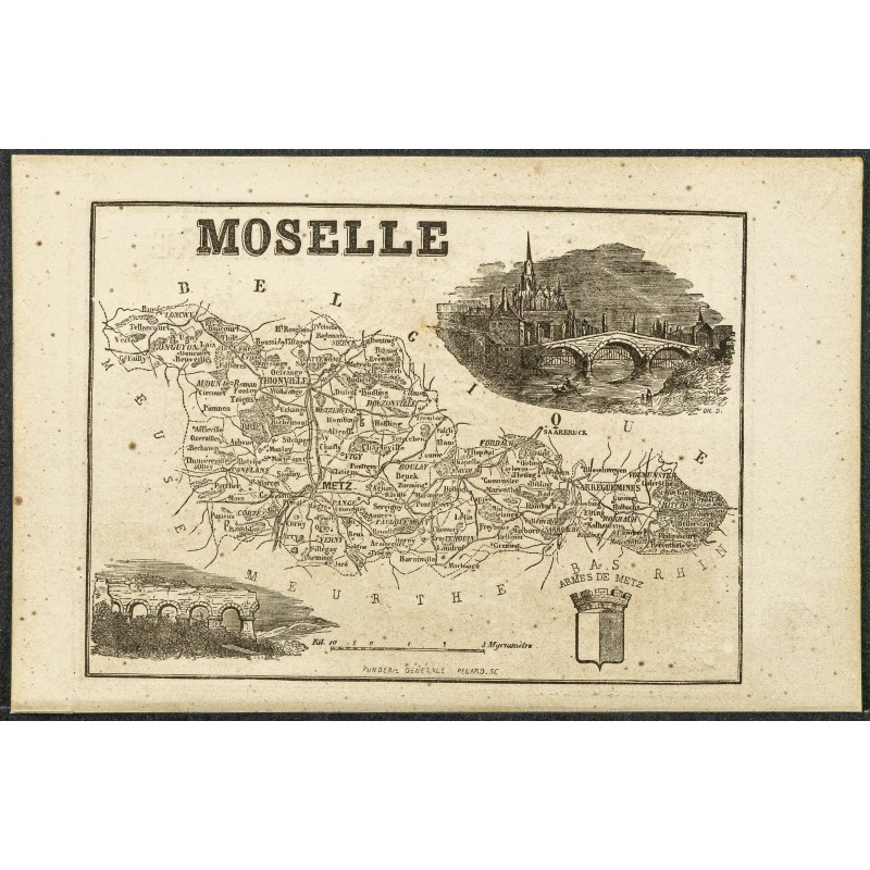 Gravure de 1865 - Moselle et Nièvre - 1