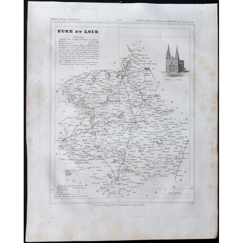 Gravure de 1833 - Département de l'Eure et Loir - 1