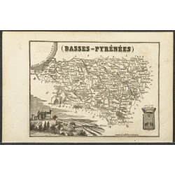 Gravure de 1865 - Puy De Dôme et Pyrénées-Atlantiques - 2