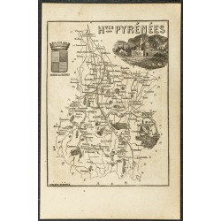 Gravure de 1865 - Pyrénées orientales et Hautes Pyrénées - 2