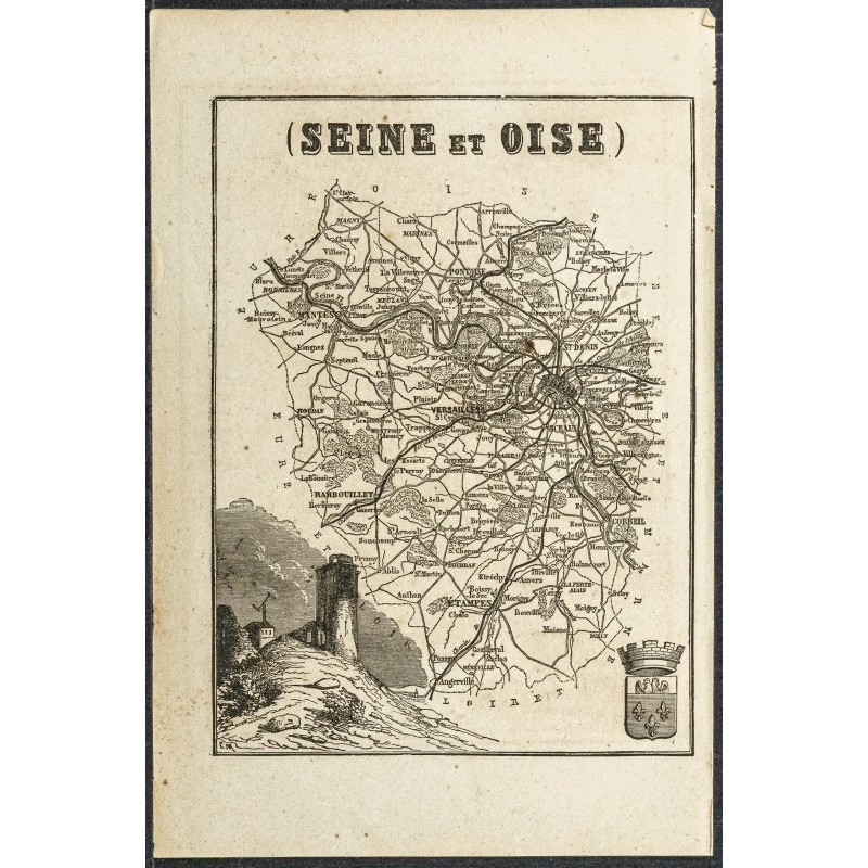 Gravure de 1865 - Yvelines et Seine-et-Marne - 1