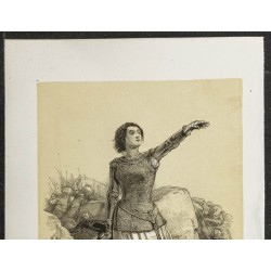 Gravure de 1850ca - Portrait de Jeanne d'Arc - 2