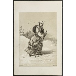 Gravure de 1850ca - Portrait de Prascovie Lopouloff - 1