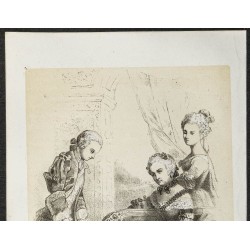 Gravure de 1850ca - Portrait de Henriette de France - 2