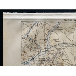 Gravure de 1880 - Carte des positions militaires de Laon & La Fère - 2