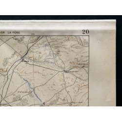 Gravure de 1880 - Carte des positions militaires de Laon & La Fère - 3