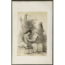 Gravure de 1850ca - Portrait de Valentin Jamerey-Duval - 1